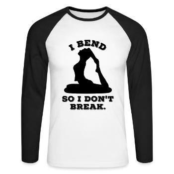Yoga, Yoga, Yoga, Yoga, Yoga, Yoga, Yoga, Yoga - T-shirt baseball manches longues Homme - blanc/noir - Devant - Nik (191cm)