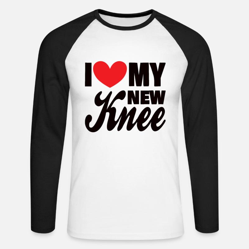 KNEE REPLACEMENT SURGERY Gift Idea - Unisex Long Sleeve Baseball T-Shirt - white/black