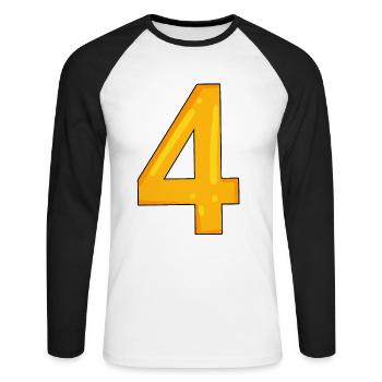 4 - T-shirt baseball manches longues Homme - blanc/noir - Devant - Nik (191cm)
