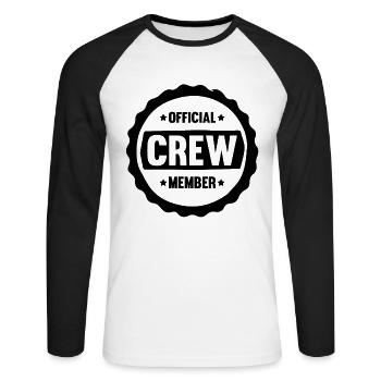 Crew Members - Unisex Long Sleeve Baseball T-Shirt - white/black - Front - Nik (191cm)