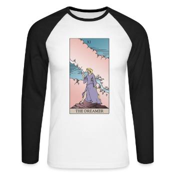 Tarot carte des rêveurs pour rêveur magique - T-shirt baseball manches longues Homme - blanc/noir - Devant - Nik (191cm)