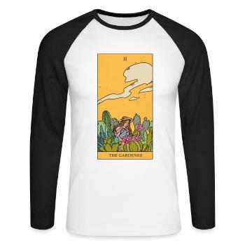 Garden Gardener magical tarot card gift idea - Unisex Long Sleeve Baseball T-Shirt - white/black - Front - Nik (191cm)