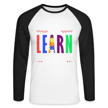 Enseignement spécial enseignants, pédagogie spécialisée - T-shirt baseball manches longues Homme - blanc/noir - Devant - Nik (191cm)