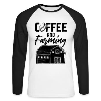 café farmer farm - T-shirt baseball manches longues Homme - blanc/noir - Devant - Nik (191cm)