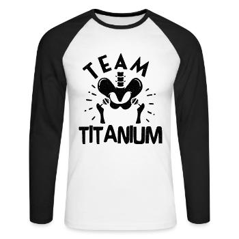 Hip Replacement Hip Surgery Post-OP Rehab Poison - T-shirt baseball manches longues Homme - blanc/noir - Devant - Nik (191cm)