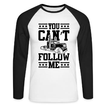 camionneur cool - T-shirt baseball manches longues Homme - blanc/noir - Devant - Nik (191cm)