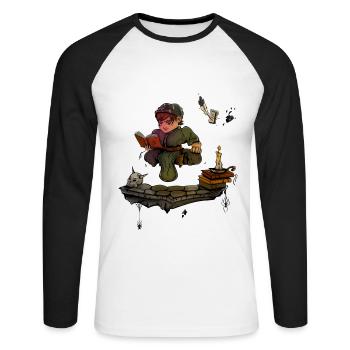 Magician - Fantasy Wizard Apprentice - Gift Idea - Unisex Long Sleeve Baseball T-Shirt - white/black - Front - Nik (191cm)