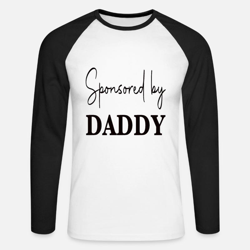 Sponsored By Daddy - Unisex Baseballshirt langarm - Weiß/Schwarz