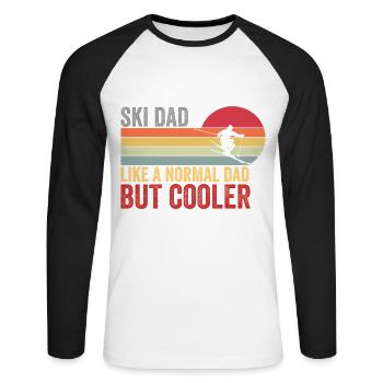 Ski Dad Retro Vintage - Unisex Long Sleeve Baseball T-Shirt - white/black - Front - Nik (191cm)