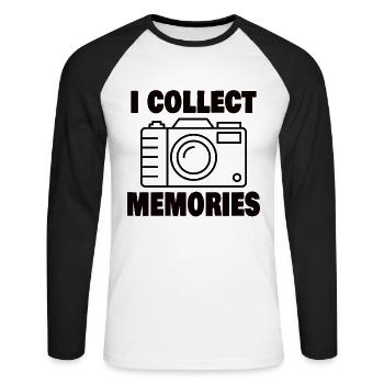 Photographie Photographie Photo Photo Photo Photo Photo - T-shirt baseball manches longues Homme - blanc/noir - Devant - Nik (191cm)