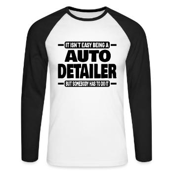 Mobile Auto Detailing Auto Detailing Car Detailer - Unisex Baseballshirt langarm - Weiß/Schwarz - Vorne - Nik (191cm)