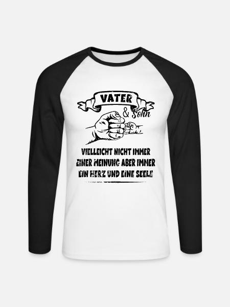Vater und Sohn - Unisex Baseballshirt langarm - Weiß/Schwarz