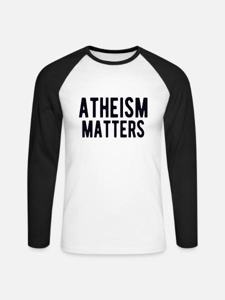 ATEISMO IDEA REGALO : L'ATEISMO CONTA - Maglia da baseball a manica lunga da uomo - bianco/nero
