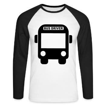 Bus Driver - Kids School Bus Driver Bus Driver - Unisex Long Sleeve Baseball T-Shirt - white/black - Front - Nik (191cm)