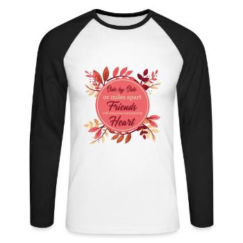 Thanksgiving Friend Friendship Cas Women Outfit - T-shirt baseball manches longues Homme - blanc/noir - Devant - Nik (191cm)