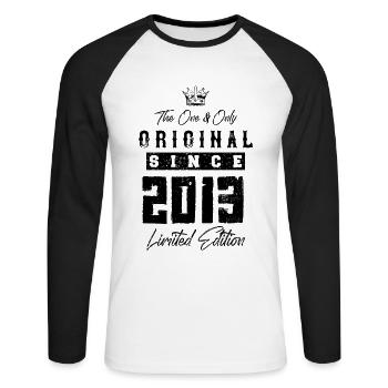 2013 limited edition - Unisex Baseballshirt langarm - Weiß/Schwarz - Vorne - Nik (191cm)