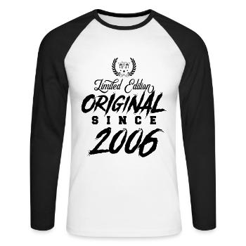 Édition limitée 2006 - T-shirt baseball manches longues Homme - blanc/noir - Devant - Nik (191cm)