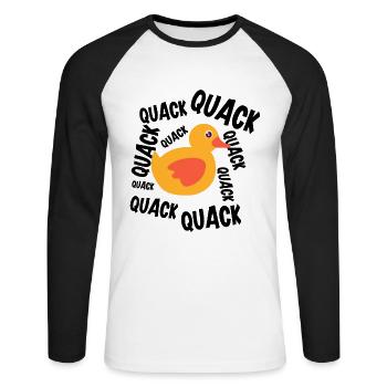 Rubber Duck Ducks Bird Hunt Duck lover Cute Duck - Unisex Long Sleeve Baseball T-Shirt - white/black - Front - Nik (191cm)