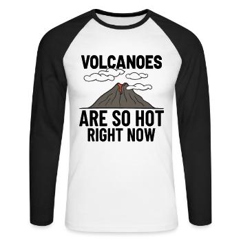 Géologue Volcano Géologie Rock Hunter Rock Hunting - T-shirt baseball manches longues Homme - blanc/noir - Devant - Nik (191cm)