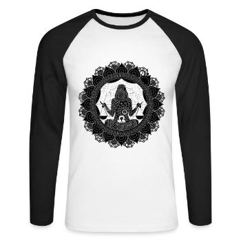 Libra, zodiac sign Libra - Unisex Long Sleeve Baseball T-Shirt - white/black - Front - Nik (191cm)