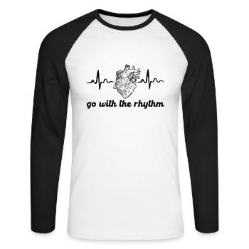 Infirmière Cardiologie Infirmière cardiaque - T-shirt baseball manches longues Homme - blanc/noir - Devant - Nik (191cm)