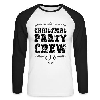 Christmas Party Crew - Unisex Long Sleeve Baseball T-Shirt - white/black - Front - Nik (191cm)