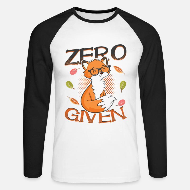 Hipster Fox Zero Fox Given - Unisex Long Sleeve Baseball T-Shirt - white/black