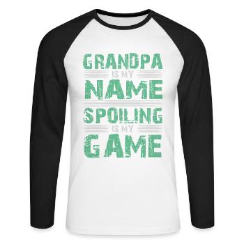 Grandpa Grandfather Paw Granddaddy Grandma Grandpa - Unisex Long Sleeve Baseball T-Shirt - white/black - Front - Nik (191cm)