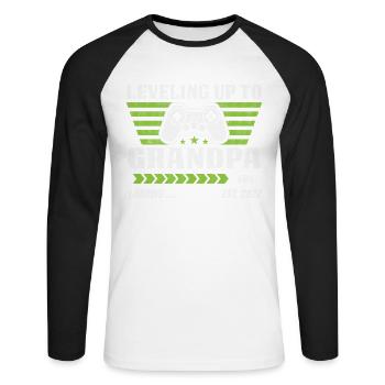 Grandpa Grandfather Paw Granddaddy Grandma Grandpa - Unisex Long Sleeve Baseball T-Shirt - white/black - Front - Nik (191cm)