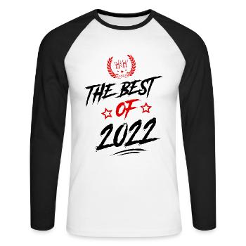 2022 best of - T-shirt baseball manches longues Homme - blanc/noir - Devant - Nik (191cm)