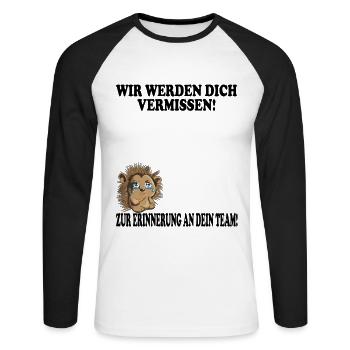 Wir werden dich vermissen Stacheltier weinen Igel - Unisex Baseballshirt langarm - Weiß/Schwarz - Vorne - Nik (191cm)