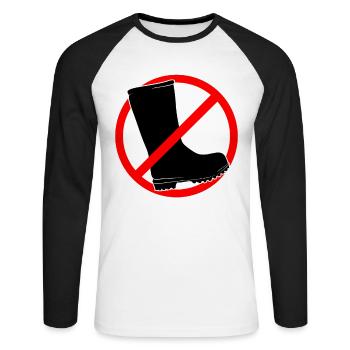 Rubber boots forbidden - gardening and gardening - Unisex Long Sleeve Baseball T-Shirt - white/black - Front - Nik (191cm)