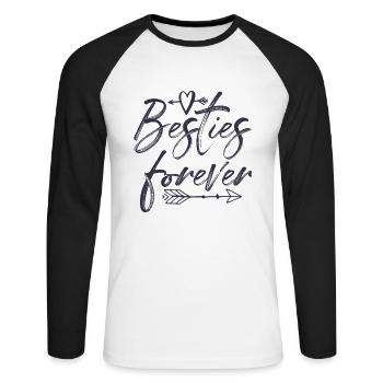 Besties forever - Unisex Long Sleeve Baseball T-Shirt - white/black - Front - Nik (191cm)
