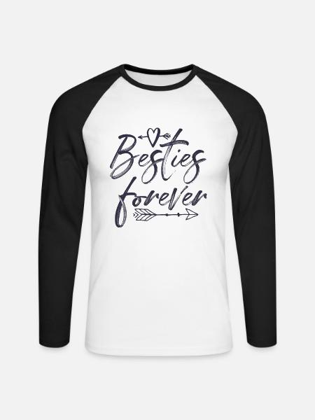 Besties forever - Unisex Long Sleeve Baseball T-Shirt - white/black