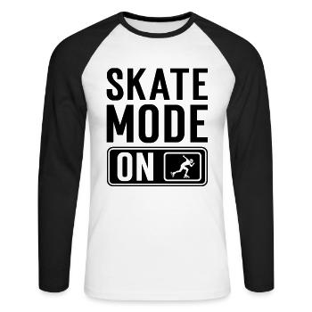 Roller - T-shirt baseball manches longues Homme - blanc/noir - Devant - Nik (191cm)