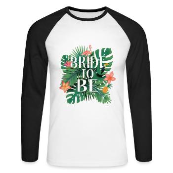 Mariée à être mariée JGA Mariage mariage - T-shirt baseball manches longues Homme - blanc/noir - Devant - Nik (191cm)