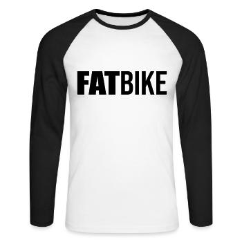 Fatbike Mountainbiken Fat bike - Unisex Baseballshirt langarm - Weiß/Schwarz - Vorne - Nik (191cm)