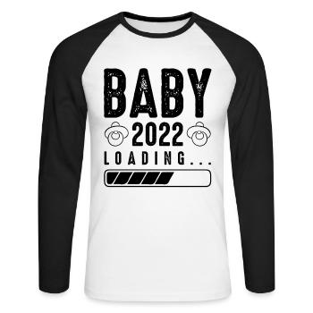 baby 2022 loading - Unisex Long Sleeve Baseball T-Shirt - white/black - Front - Nik (191cm)