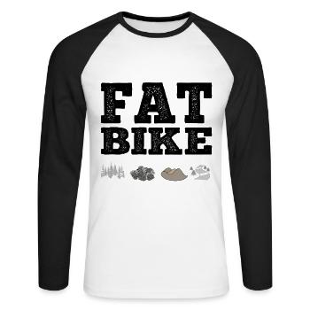 Fatbike Mountainbiken Fat bike - Unisex Baseballshirt langarm - Weiß/Schwarz - Vorne - Nik (191cm)