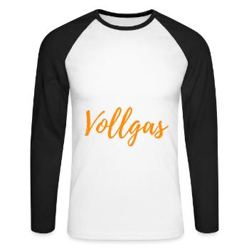 Es gibt nur ein Gas Vollgas Wintersport Skifahrer - Unisex Baseballshirt langarm - Weiß/Schwarz - Vorne - Nik (191cm)