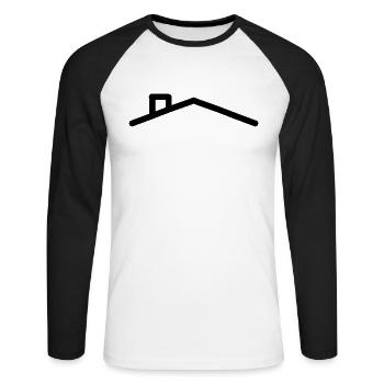 House Roof - Unisex Long Sleeve Baseball T-Shirt - white/black - Front - Nik (191cm)