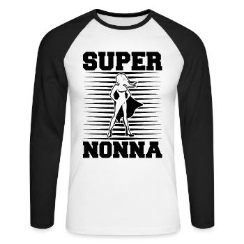 Super Nonna migliore del mondo Idee Regali - Unisex Baseballshirt langarm - Weiß/Schwarz - Vorne - Nik (191cm)