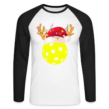Joueur de pickleball de Noël Sport Paddleball - T-shirt baseball manches longues Homme - blanc/noir - Devant - Nik (191cm)