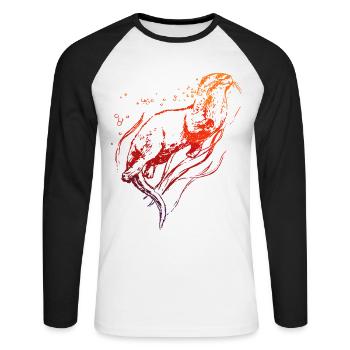 Otter - Unisex Long Sleeve Baseball T-Shirt - white/black - Front - Nik (191cm)