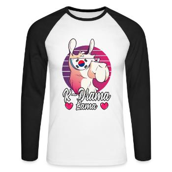 K-Drama Série de films dramatiques coréens Lama - T-shirt baseball manches longues Homme - blanc/noir - Devant - Nik (191cm)