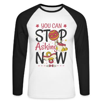 Annonce de grossesse pour les grands-parents - T-shirt baseball manches longues Homme - blanc/noir - Devant - Nik (191cm)