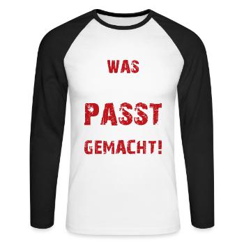 Was Nicht Passt Wird Passend Gemacht Handwerker - Unisex Baseballshirt langarm - Weiß/Schwarz - Vorne - Nik (191cm)