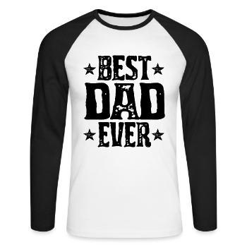 Hommes Meilleur père jamais drôle Père sarcastique - T-shirt baseball manches longues Homme - blanc/noir - Devant - Nik (191cm)