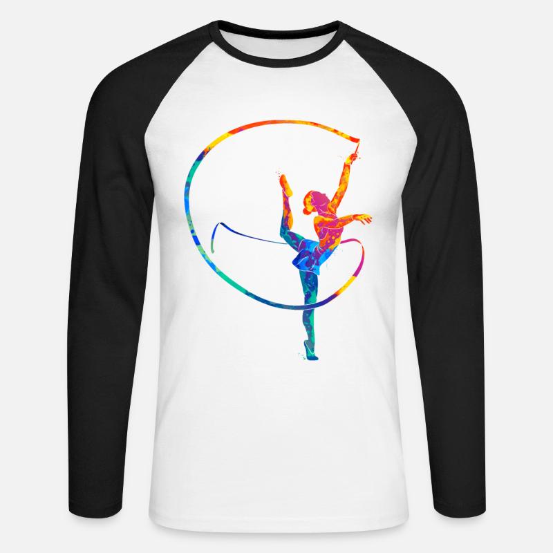 Tanzen Mädchen Geschenk - Unisex Baseballshirt langarm - Weiß/Schwarz