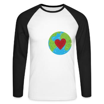 Il n’y a pas de Conception Planet-b pour le changement climatique - T-shirt baseball manches longues Homme - blanc/noir - Devant - Nik (191cm)